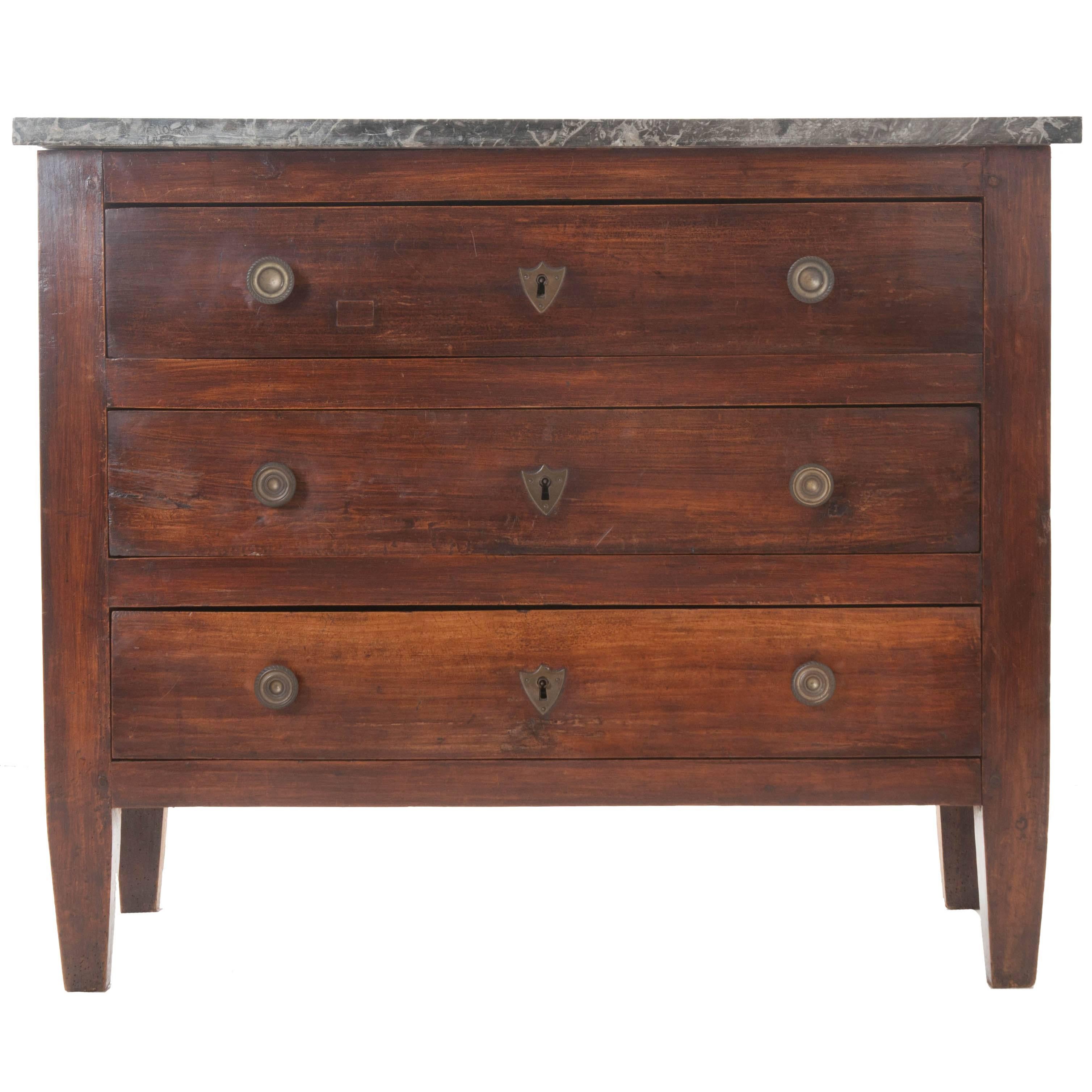 French, 19th Century Transitional Commode with Marble Top