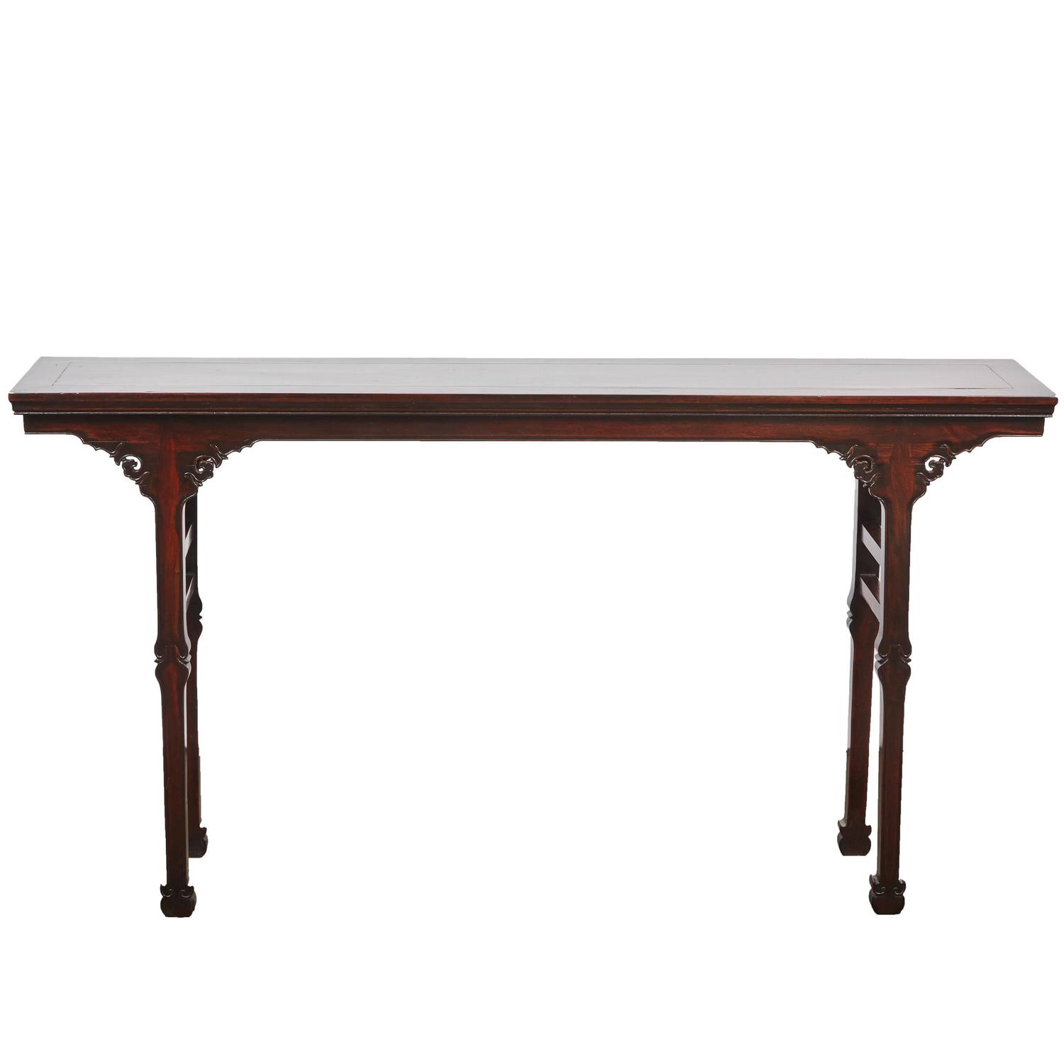18th Century Chinese Poplar Wood and Red Lacquer Altar Table For Sale at 1stdibs