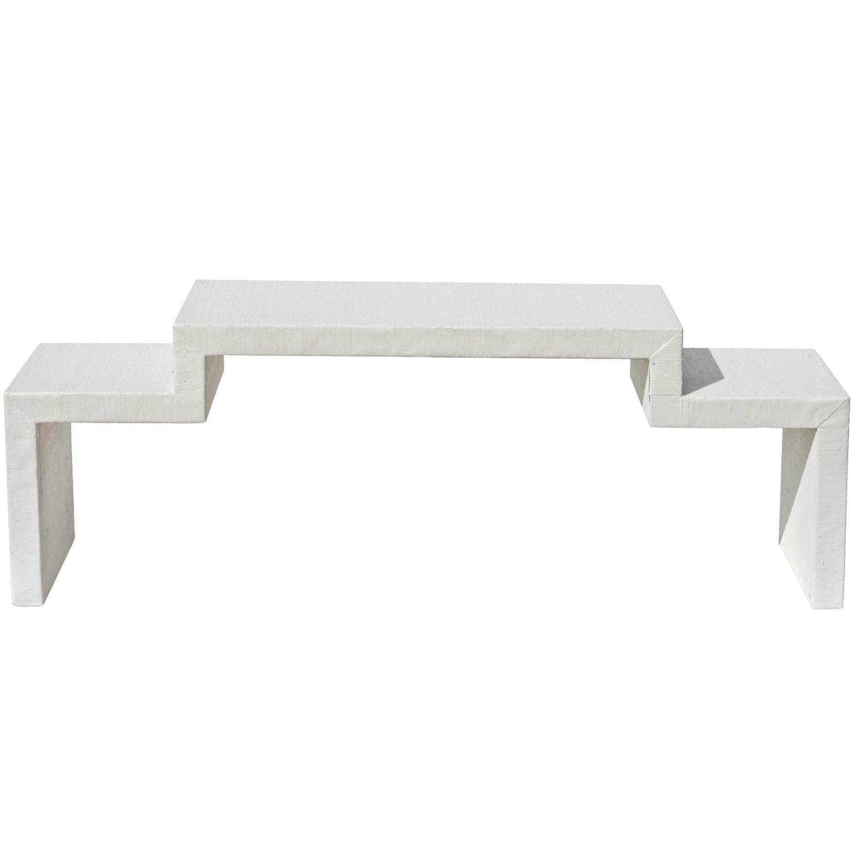 Modern Grasscloth Wrapped Coffee Table