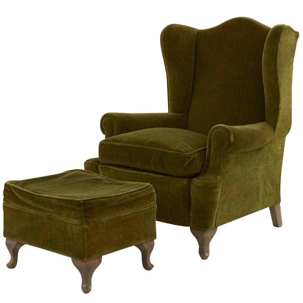 Spanish Wing Chair and Ottoman