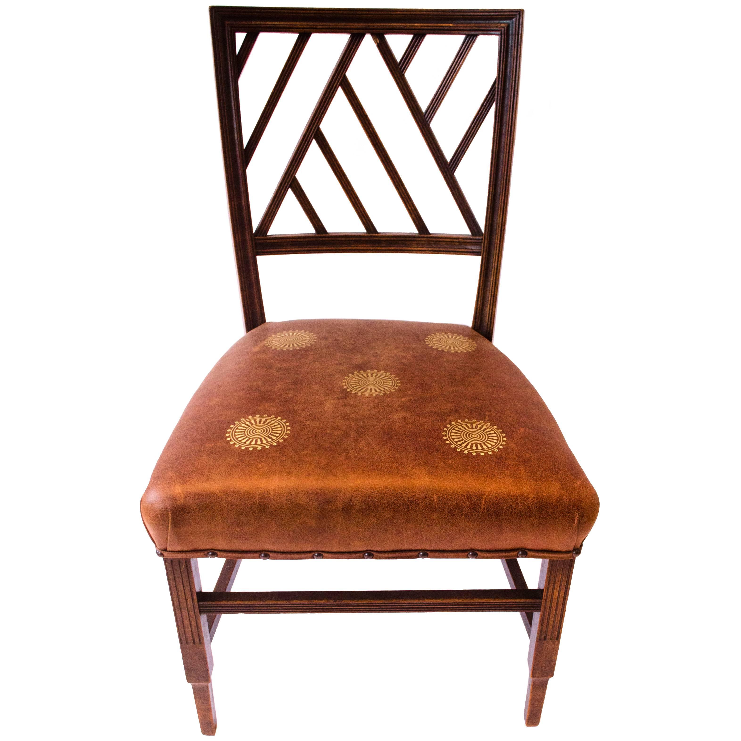 E W Godwin attributed. An Anglo-Japanese Walnut Side Chair. For Sale
