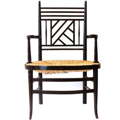 Anglo-Japanese Ebonized Elbow Chair Attributed to E W Godwin 11