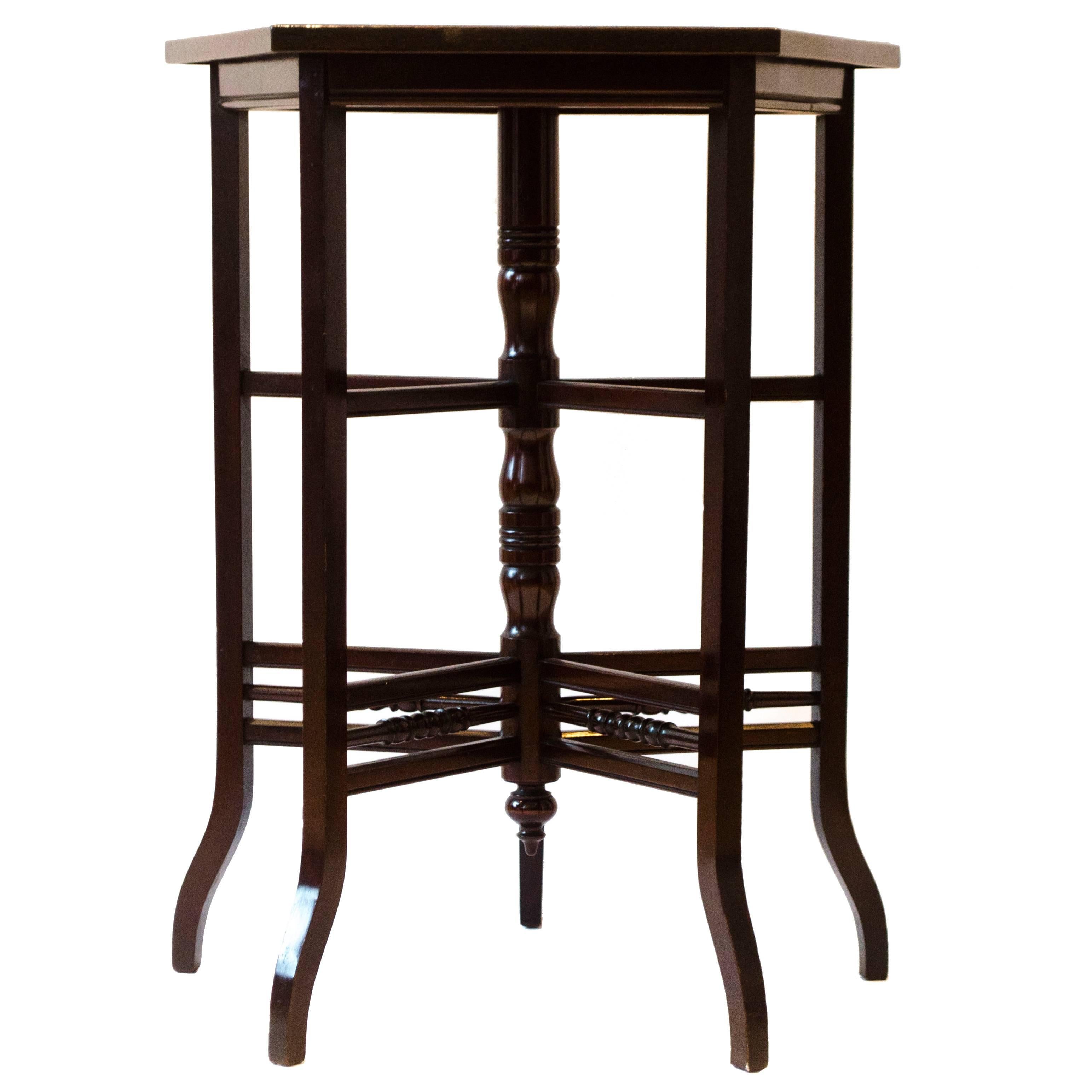 E W Godwin. Anglo-Japanese five Leg Walnut Side Table With Radiating Stretchers  For Sale