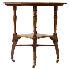 Jas Shoolbred. An Aesthetic Movement Octagonal Rosewood & Inlaid Side Table