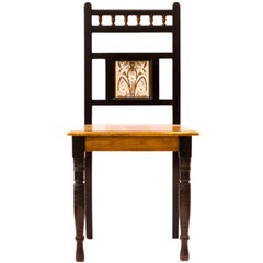 Bruce Talbert. Aesthetic Movement Hall Chair with Minton's tile by Dr C Dresser