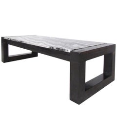Retro Contemporary Modern Marble-Top Cocktail Table