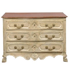 18th Century French Louis XV, Three-Drawer Commode with Hoof Feet