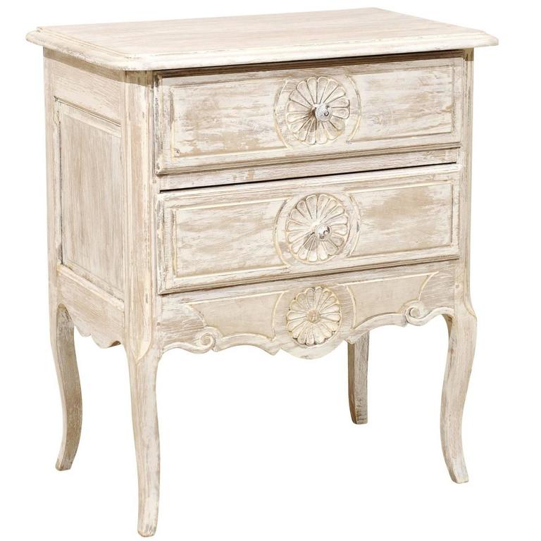 French Small Size Two Drawer Painted Wood Chest From The 19th