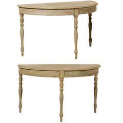 Pair of Demilune Console Table, Swedish from the 19th Century