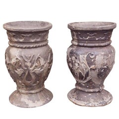 Pair of Cast Iron Urns 2