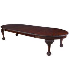 Antique Large Impressive Victorian Mahogany Extending Dining Table