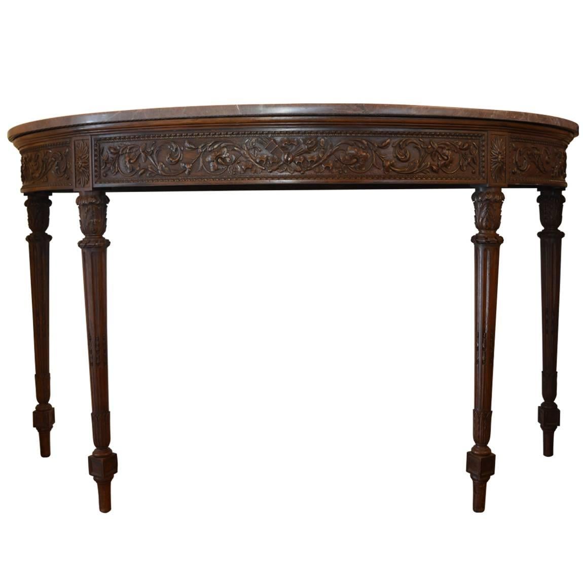 19th Century Louis XVI Style Marble-Top Console