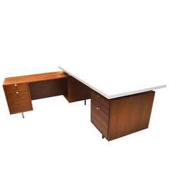 George Nelson Desk with Return With Dry Erase Formica Top