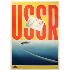 Original Vintage Soviet Intourist Travel Advertising Poster by N. Zhukov “USSR”