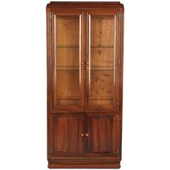 French Art Deco Walnut Vitrine/Display Cabinet, 1930s 1