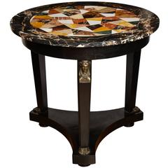 French Empire Style Pietra Dura Inlaid Marble-Top Gueridon 9