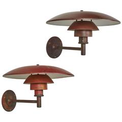 Vintage Exterior Copper Sconces by Poul Henningsen for Louis Poulsen