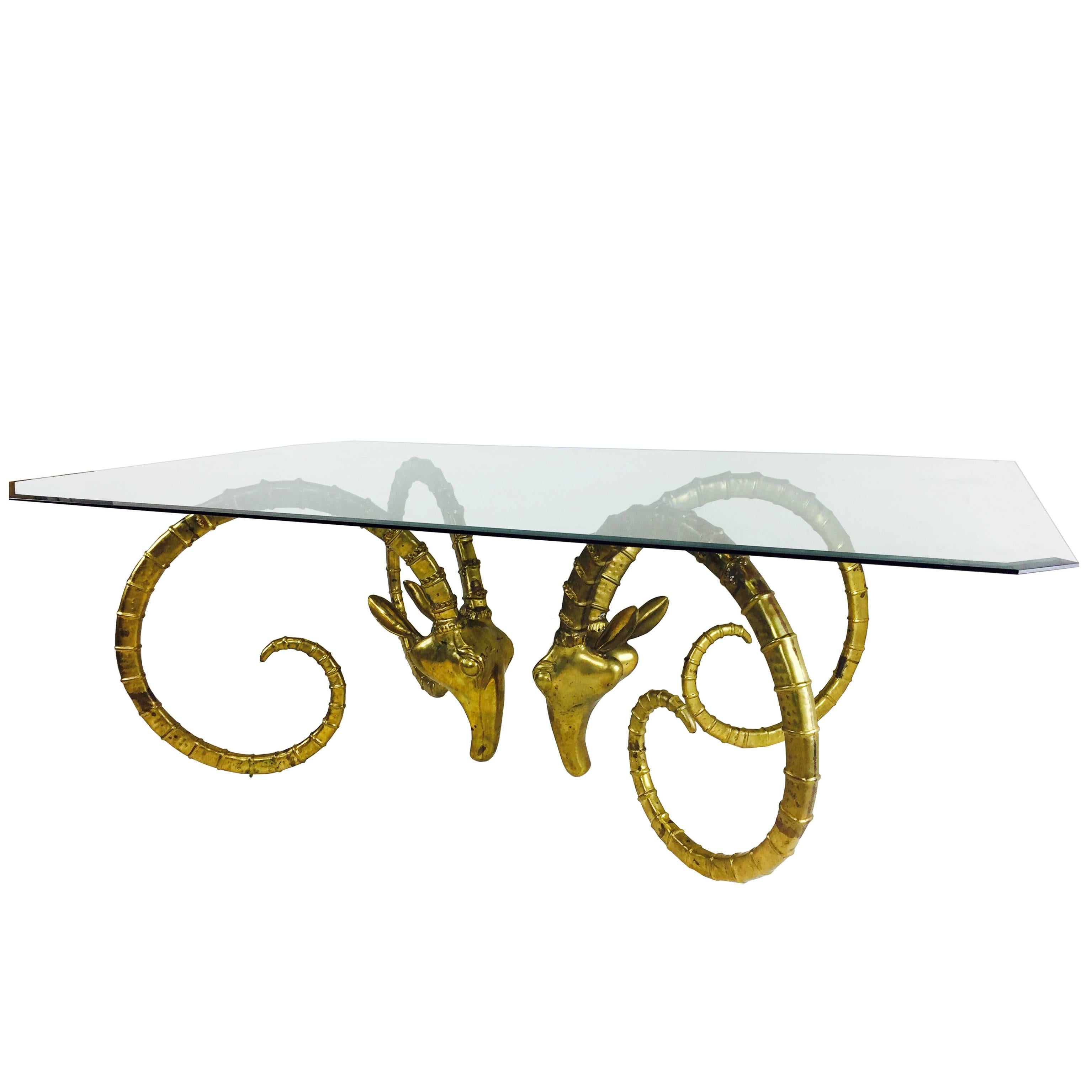 Brass Ram
s Head or Ibex Dining Table