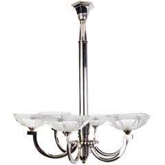Chic French Art Deco Chandelier by Ernest Sabino