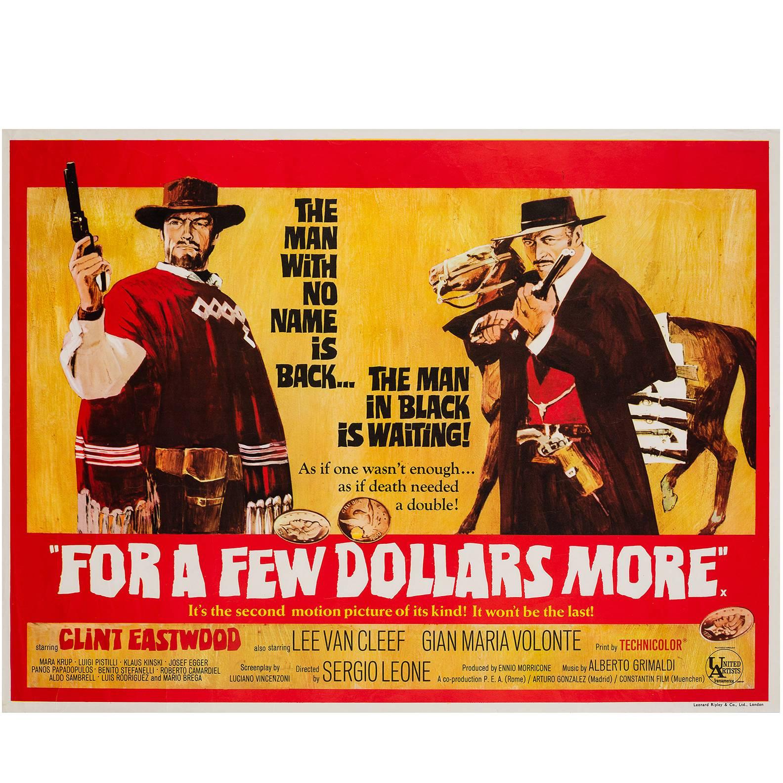 "For a Few Dollars More" Original UK Quad Film Poster, 1967