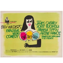 "One Two Three" Original UK Quad Film Poster, Saul Bass, 1961