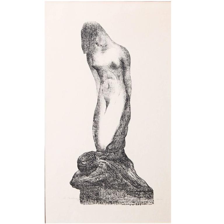 "The Slave, " Highly Rare Art Deco Print with Nude Couple by Portnoff, 1930s For Sale at 1stDibs