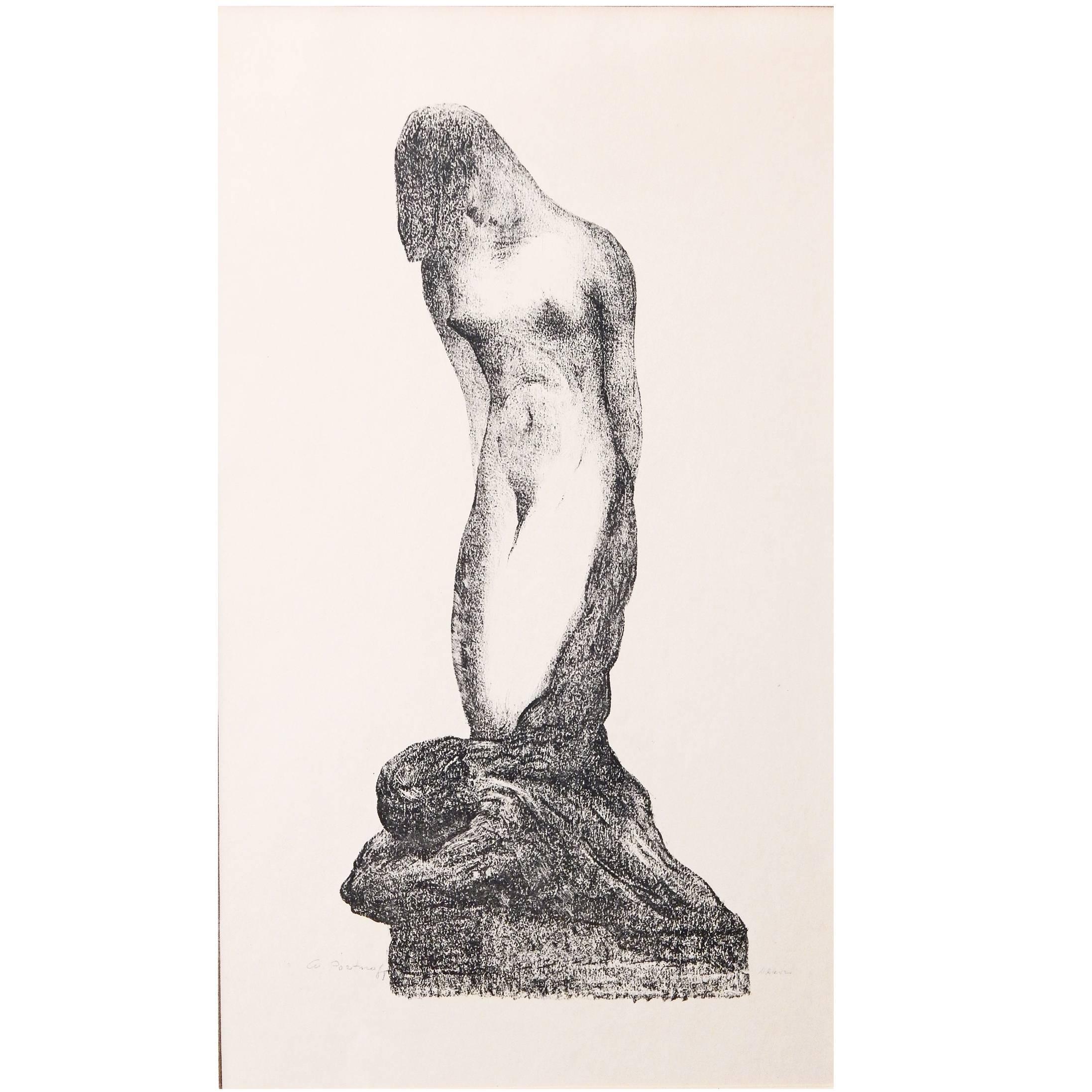 « Le esclave », imprimé Art déco très rare avec deux nus par Portnoff, années 1930 en vente