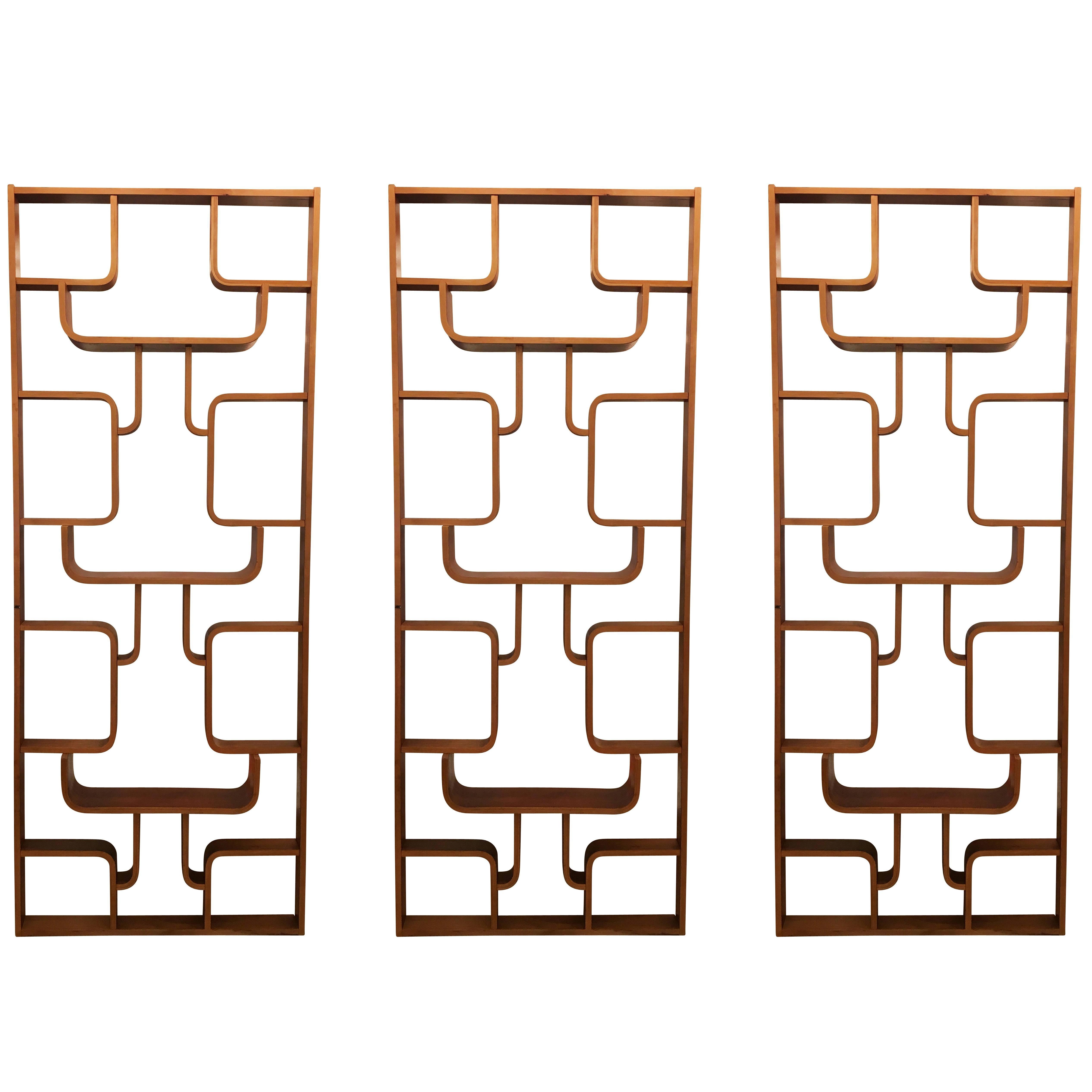 Set of Three Wooden Wall Dividers by Ludvik Volak