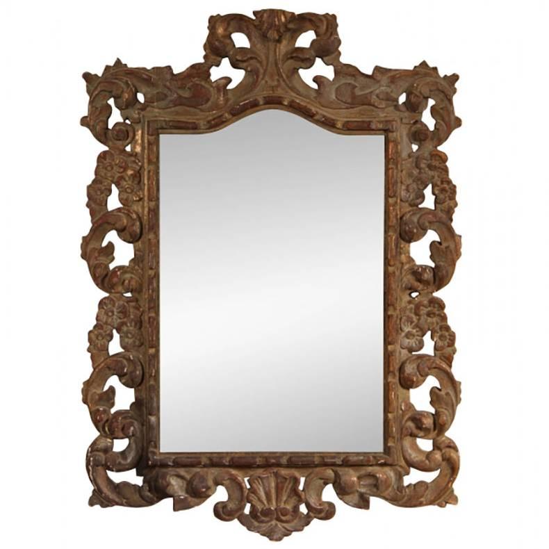 Carved Wood Baroque Style Wall Mirror
