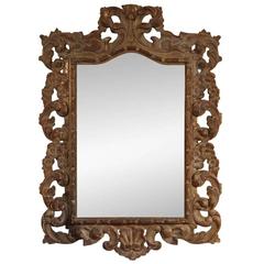 Carved Wood Baroque Style Wall Mirror