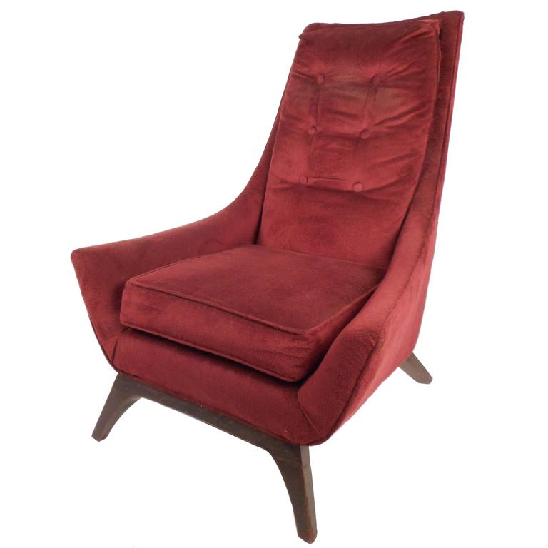 Mid Century Modern High Back Lounge Chair In The Style Of Adrian Mid Century Modern High Back Lounge Chair In The Style Of Adrian Pearsall For