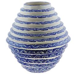 Blue Honeycomb, Decoration Object Talavera Ceramic