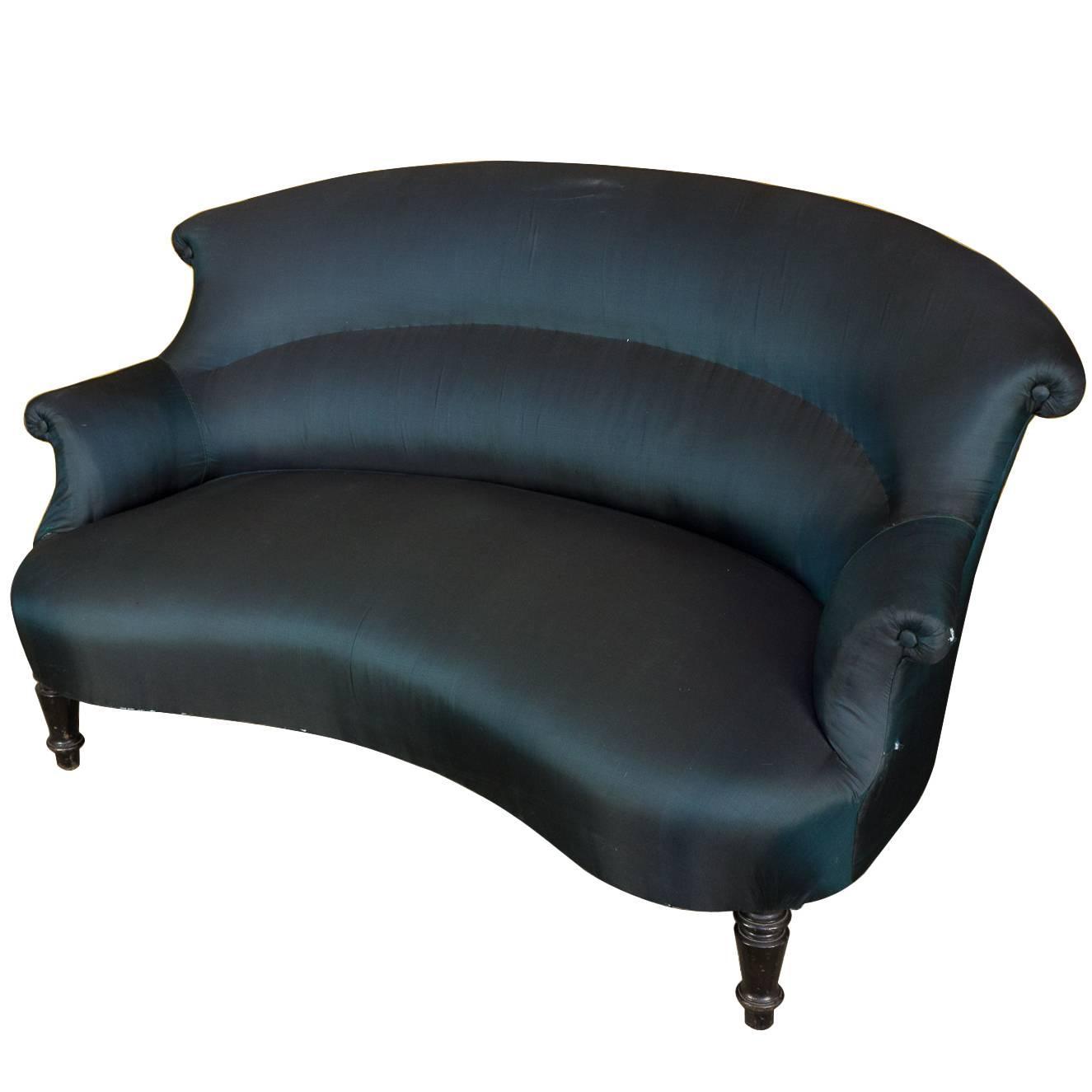 Small Curved Back Napoleon III Settee For Sale at 1stdibs