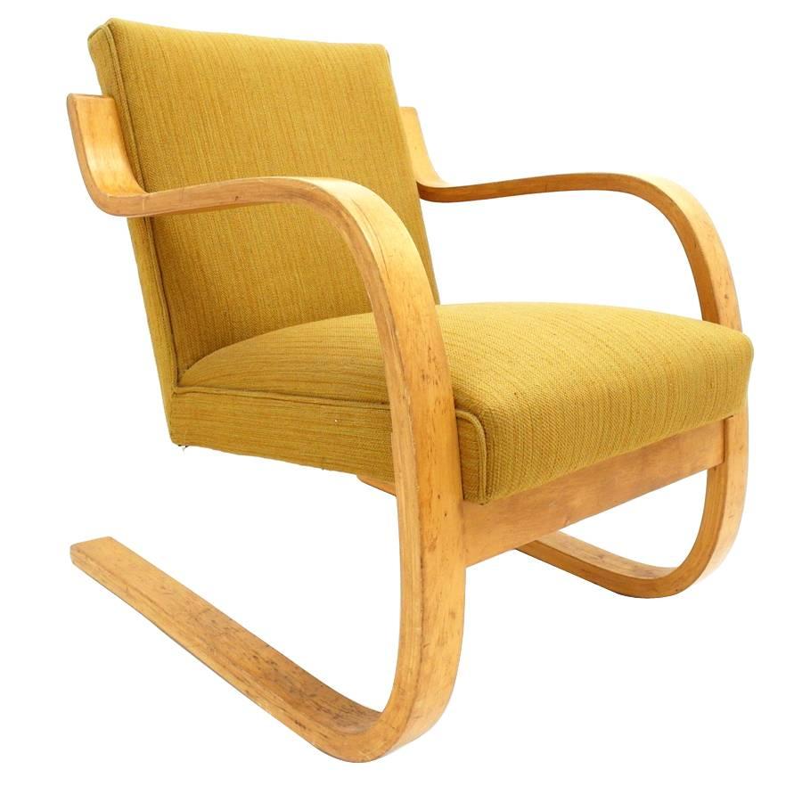 Early Alvar Aalto Model 402 Chair for Artek Finland with Original Upholstery