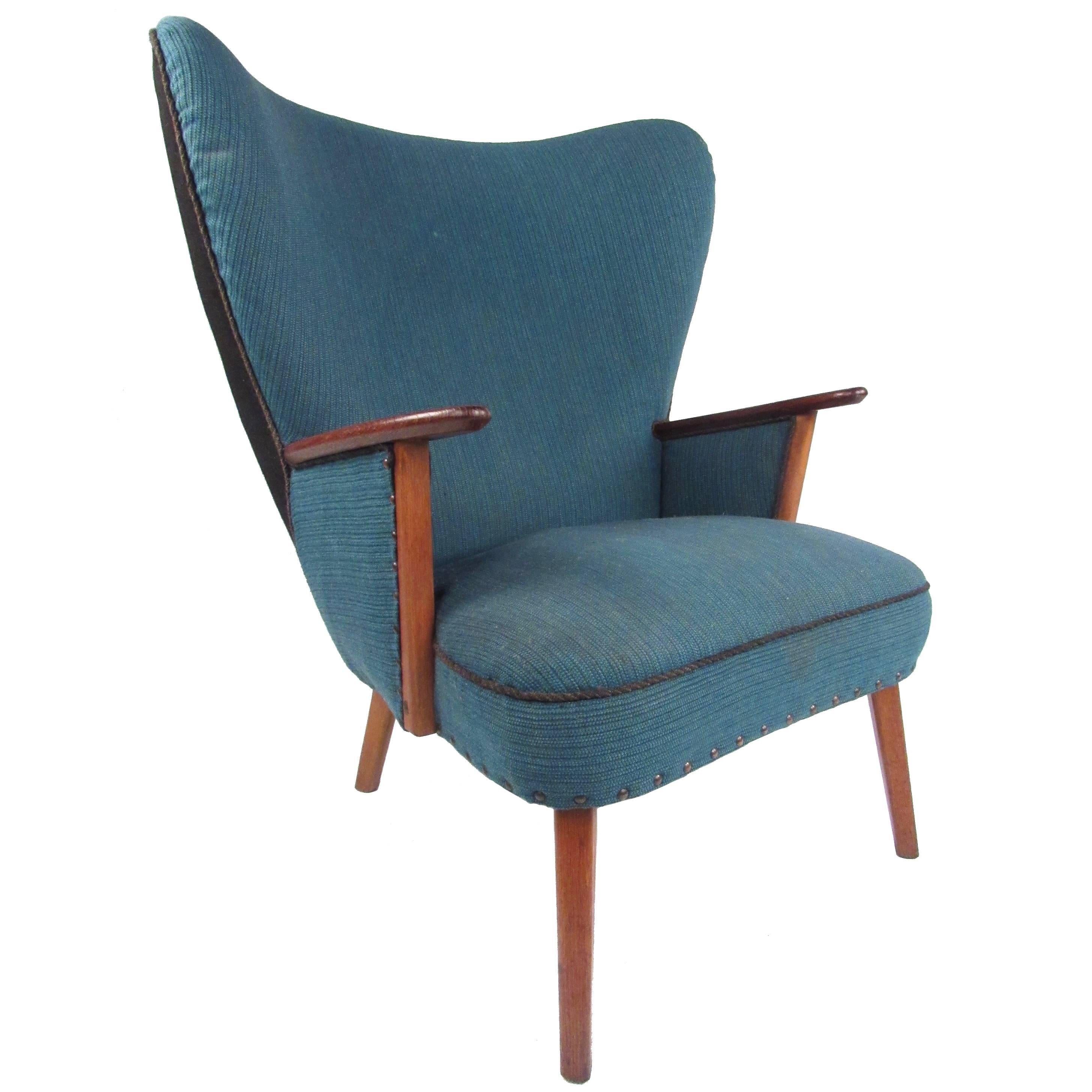 Mid-Century Modern Wingback Lounge Chair by Madsen and Schübel Pragh