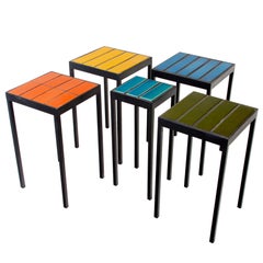 Tile Side Table by Thomas Hayes Studio with Steel Base