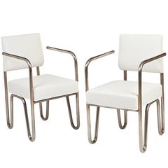 Early Pair of Tubular Metal Chairs by Andre Sornay, ca. 1929
