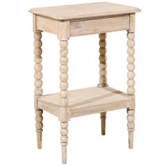 Two-Tiered Swedish Painted Side Table with Turned Legs, circa 1880-1920