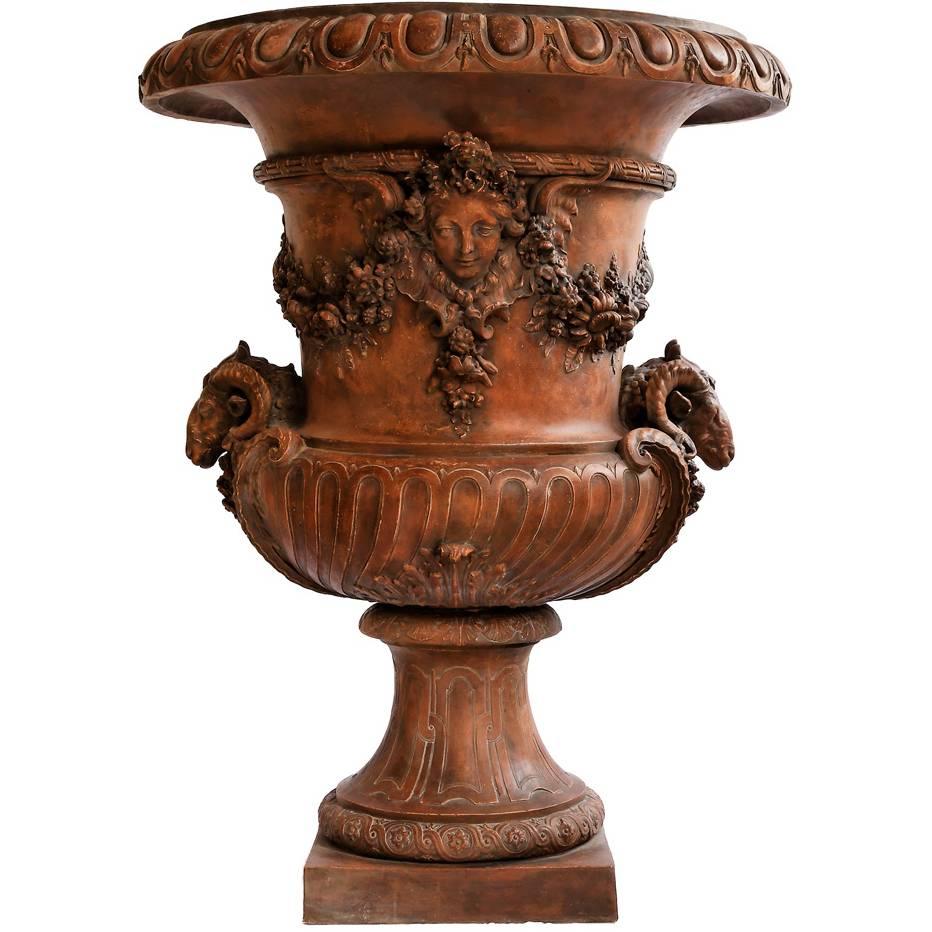 Huge Terracotta Vase Du Printemps, After J. Verbeckt For Sale