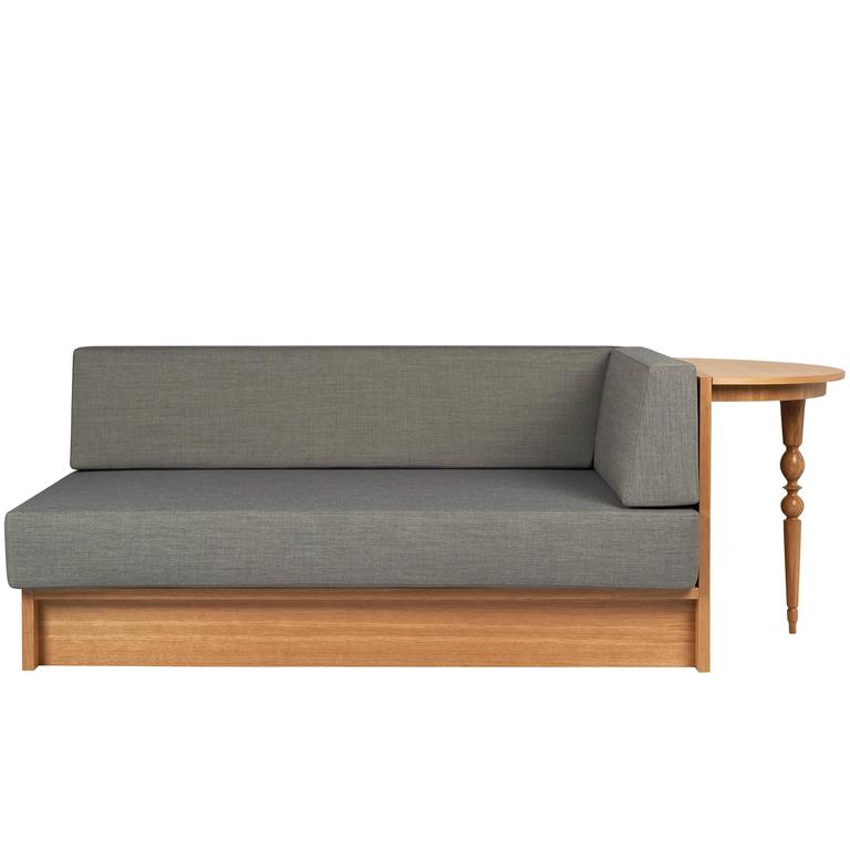 Coated Oak Veneer Daybed with Side Table by Sam Baron For Sale at