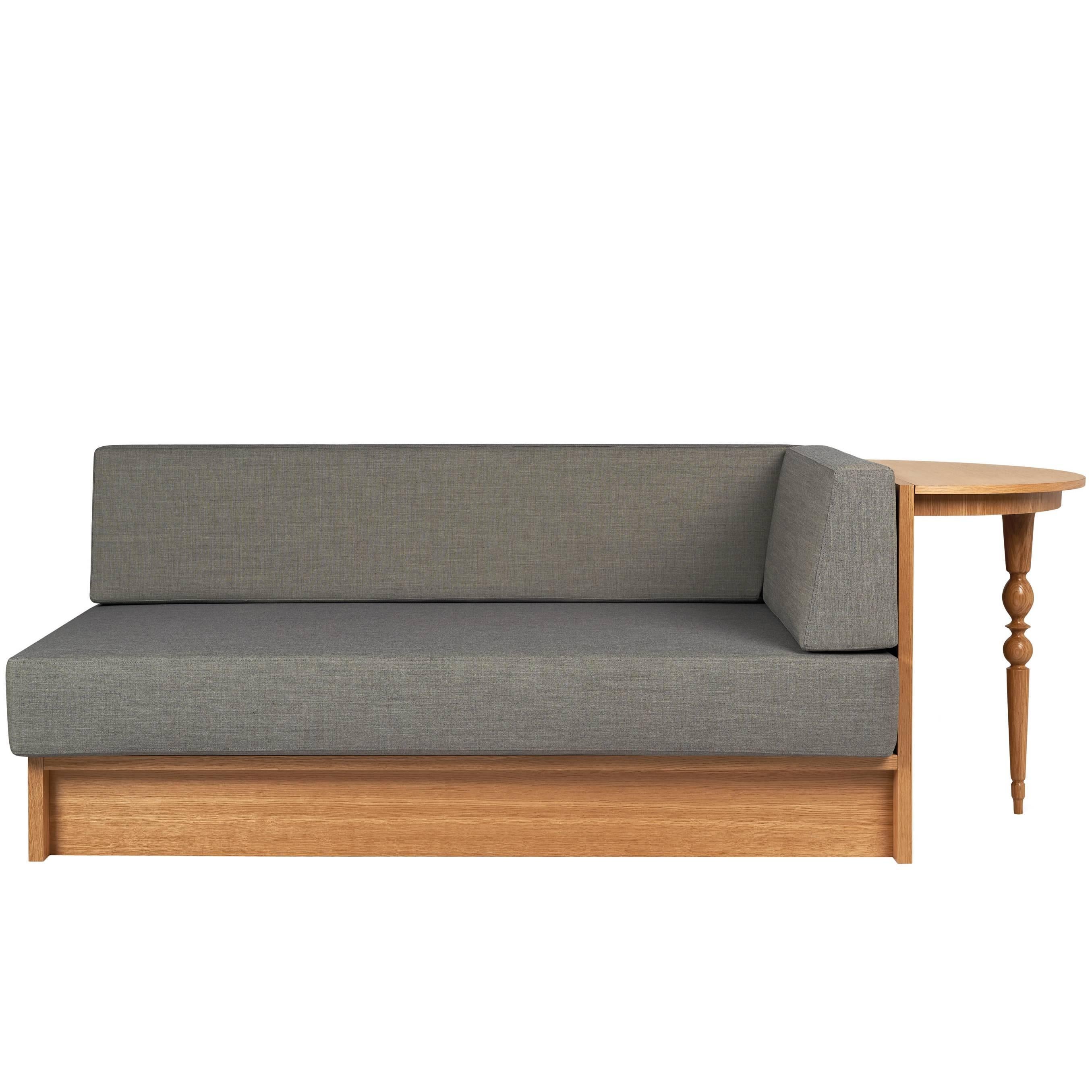 Coated Oak Veneer Daybed with Side Table by Sam Baron