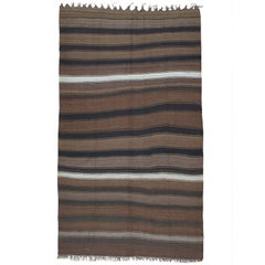 Kilim Rug with Wavy Bands