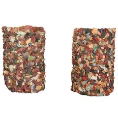 Pair of 1960s Stone Mosaic Sconces 2