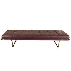 Brayton International Leather Daybed and Bench on Chrome Base 5