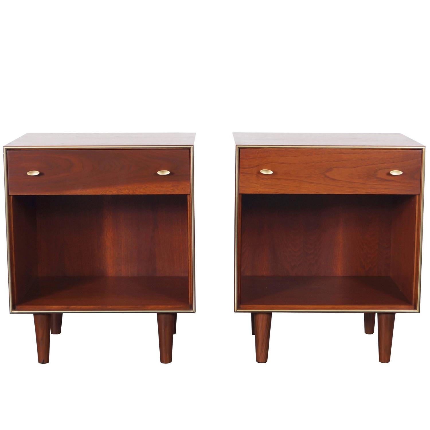 MidCentury Walnut Nightstands by RWay For Sale at 1stdibs
