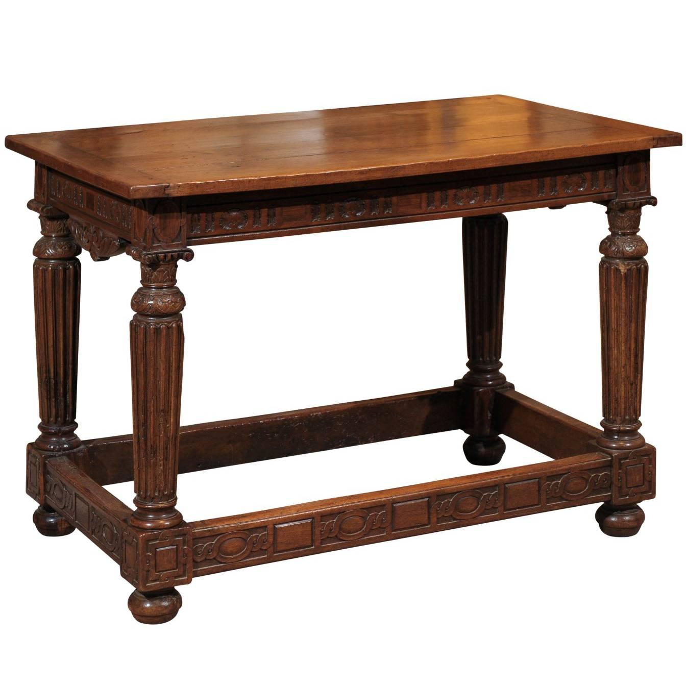 19th Century French Walnut Louis XVI style Side Table, circa 1890 For Sale