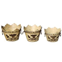 Used Set of Three French Toleware Baskets