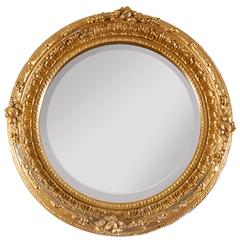 Napoleon III Gilt Gesso Round Mirror