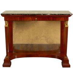 Egyptian Revival Empire Style Mahogany and Ormolu Console Table