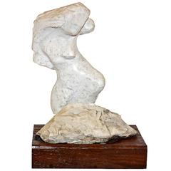 Mid-Century Marble Abstract Nude Sculpture